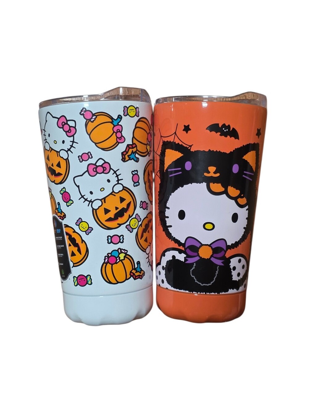 Hello Kitty Orange & White Halloween Tumbler Pair